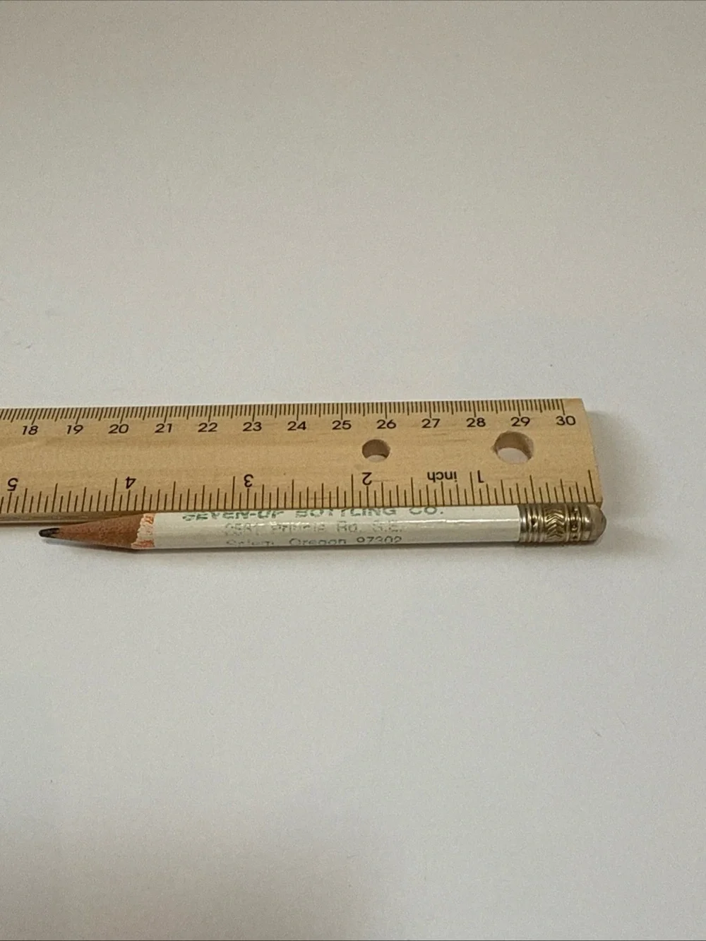 White Promotional Pencil for 7-up bottling Co Salem Oregon used